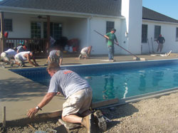 excavating dirt for the pool