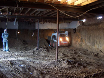 excavating dirt and rocks